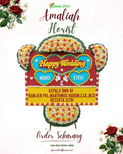 Karangan Papan Bunga Pernikahan di Pekayon Jaya